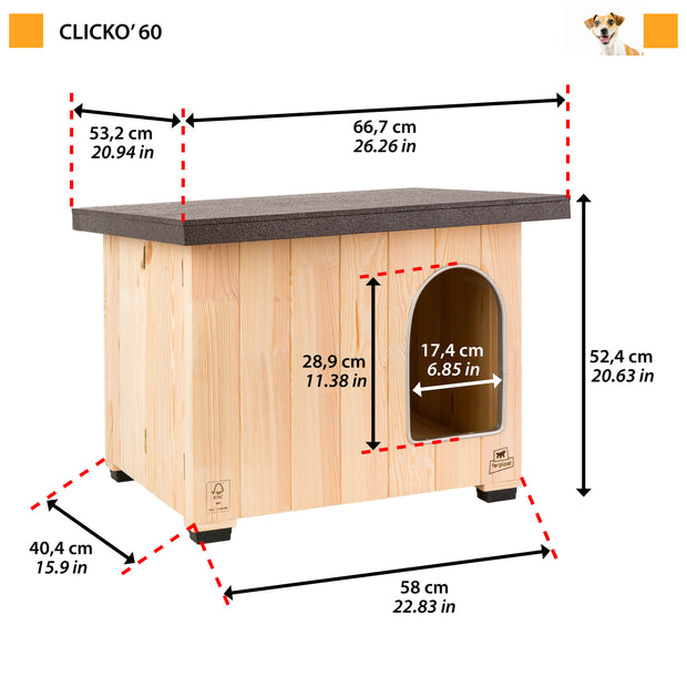 CLICKO wooden dog kennel