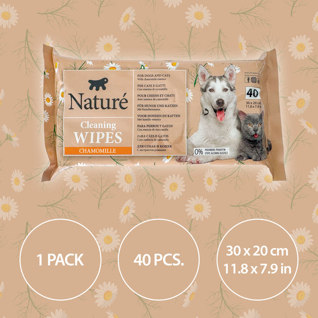 CHAMOMILE DOG AND CAT WIPES NATURÉ (X40)