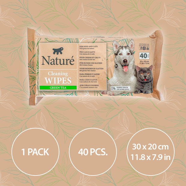 GREEN TEA DOG AND CAT WIPES NATURÉ (X40)