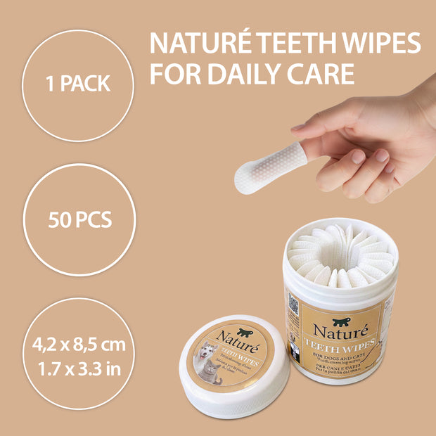DISPOSABLE DENTAL FINGER PADS FOR DOGS AND CATS NATURÉ (x50)