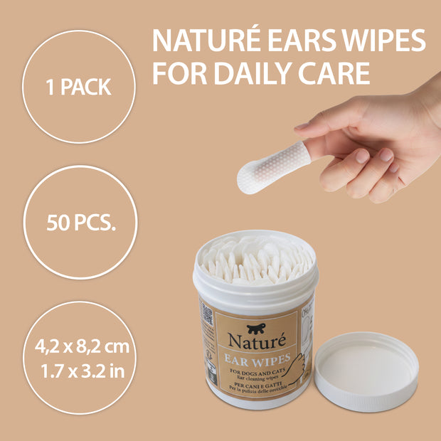 DISPOSABLE EAR FINGER PADS  FOR DOGS AND CATS  NATURÉ(x50)