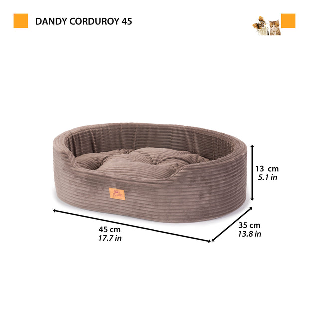 DANDY CORDUROY Sofa-style bed with removable cushion for dogs and cats