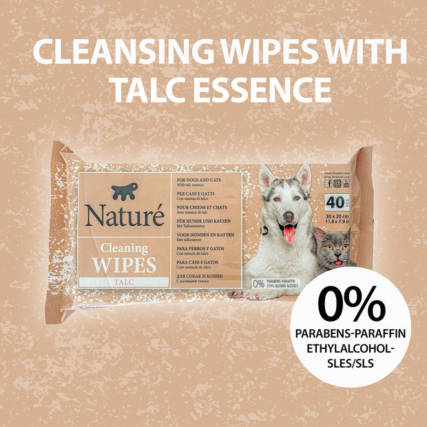TALC DOG AND CAT WIPES NATURÉ (X40)