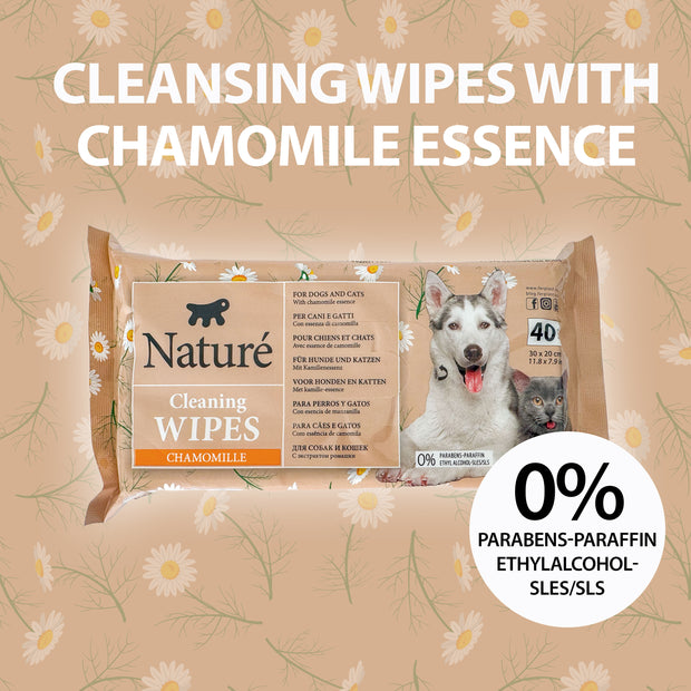 CHAMOMILE DOG AND CAT WIPES NATURÉ (X40)