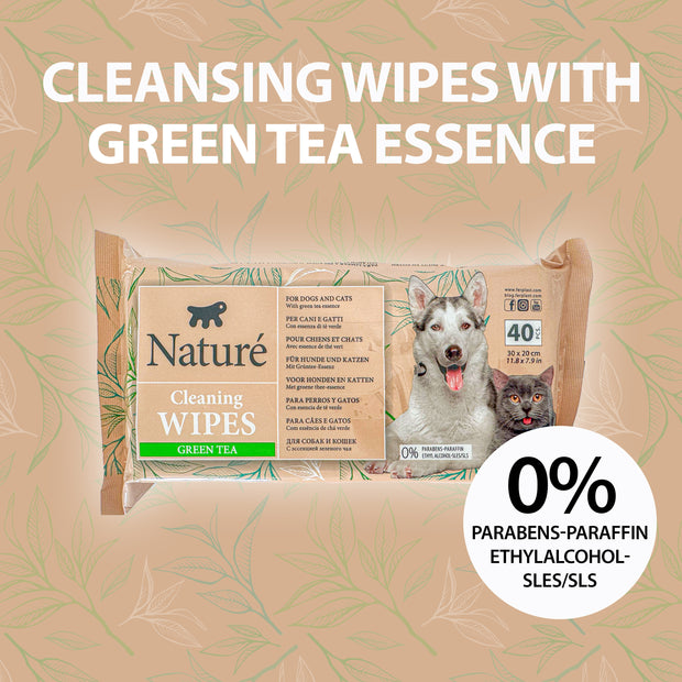 GREEN TEA DOG AND CAT WIPES NATURÉ (X40)