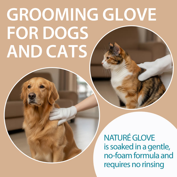 COCONUT CLEANSING DOG AND CAT GLOVES NATURÉ (X8)