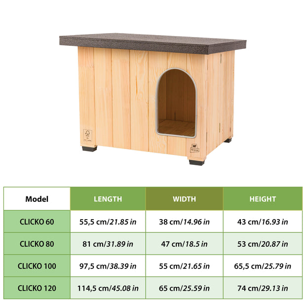 CLICKO wooden dog kennel
